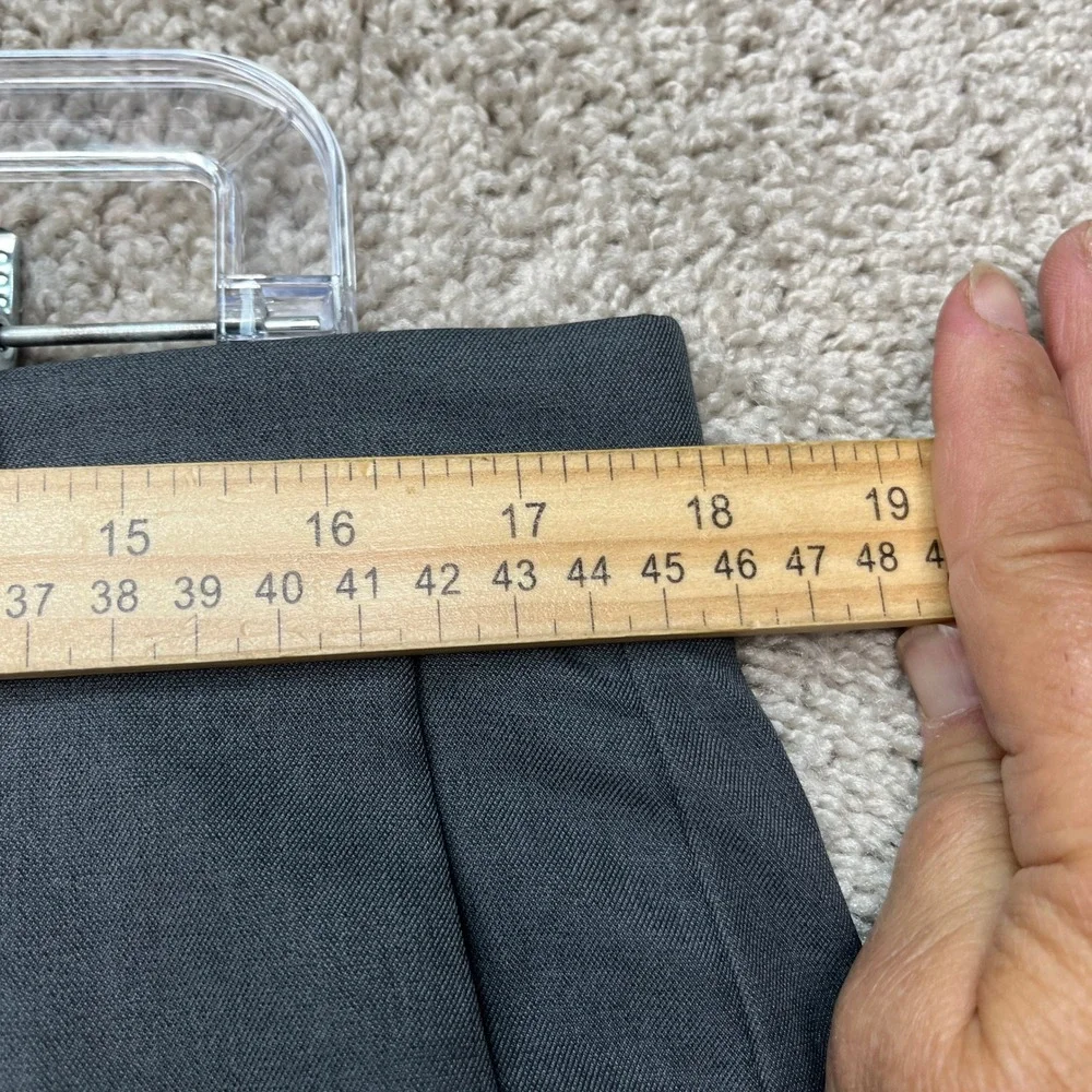 Haggar Pants Mens 34x29 Gray Flat Front Stretch Waistband Cool 18 Pro Slim Fit